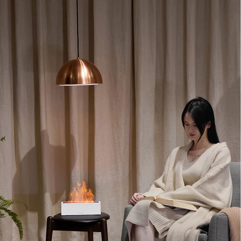 Flame Aroma difuzér zvlhčovač vzduchu Ultrazvukový generátor chladnej hmly Fogger LED lampa na esenciálny olej Realistický difúzor ohňa