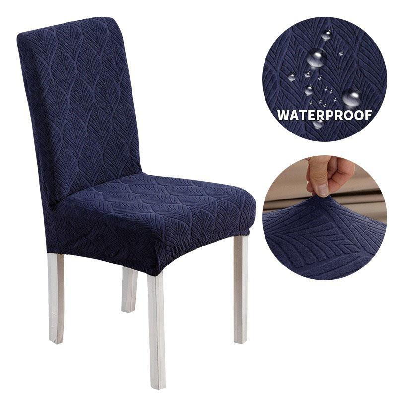 Outdoor Elastic Stool Cover with Leaf Design Removable Seat Protector for Patio Deck Dining Room Wedding Banquet Use 1pc темно-синий