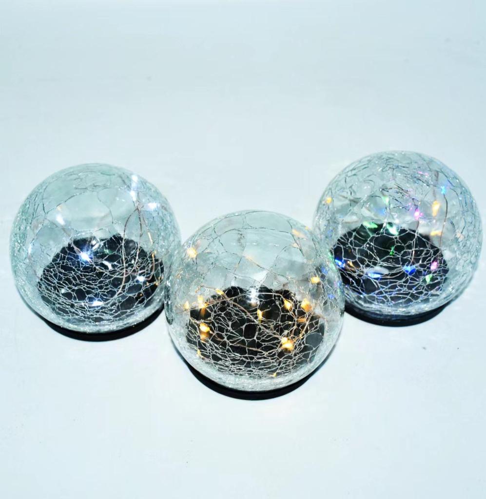 Waterproof Solar Glass Ball Garden Ornament Light for Courtyard