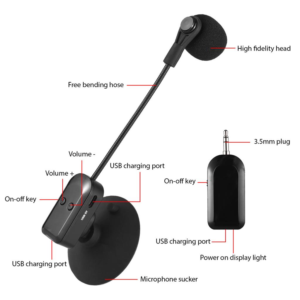 2,4G Kabelloser Instrumentenmikrofonempfänger mit abnehmbarer Saugnapf für Gitarre Violine Cello Akkordeon Lautsprecher
