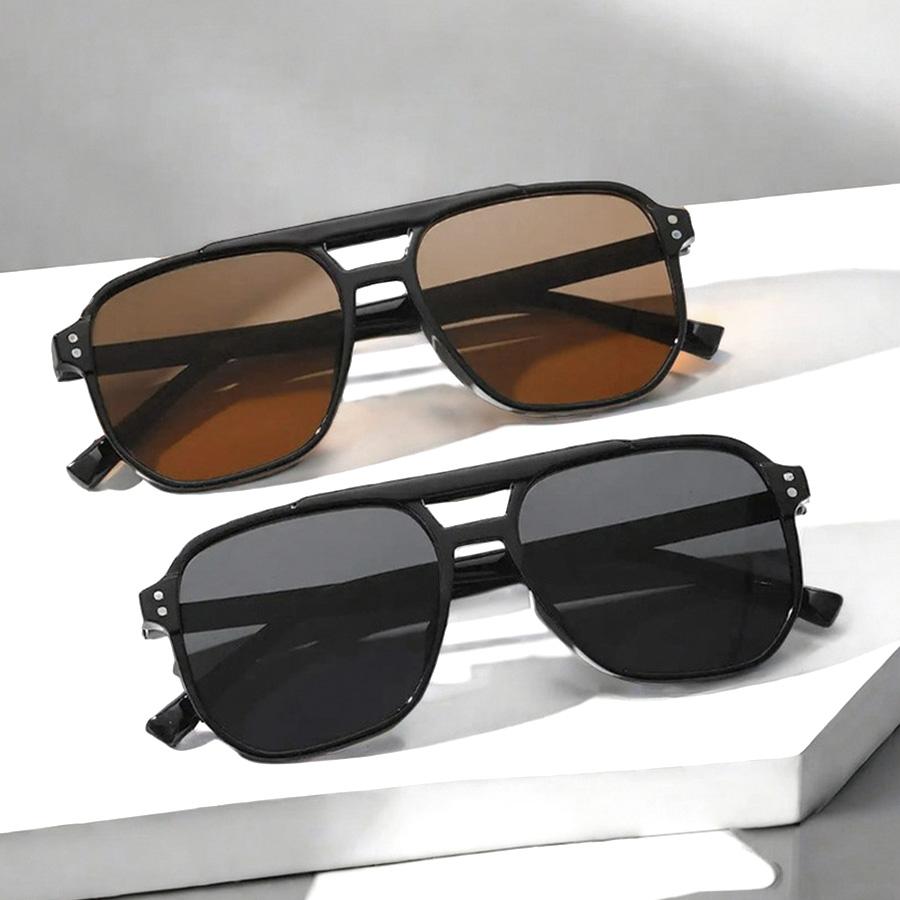 2 STÜCK Damen Geometrischer Rahmen Mehrfarbige Sonnenbrille Täglich Urlaub Straße Po Shoot Sommer Strand Dekoration Brille Neutraler Stil