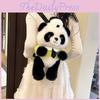 Plush Panda Police Backpack With Cartoon Pattern Adjustable Shoulder Straps Bag