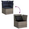 8 Piece Garden Sofa Set with Cushions Gray Poly Rattan & Acacia