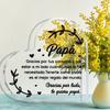 2D Flat Spanish Inscription Heart-Shaped Acrylic Desktop Decorative Plaque, Spanish Dad Gift, Suitable for Wall Decoration, Porch, Room, Villa, Accent