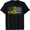 American Flag Softball Fan Shirt Team Distressed Gift Unisex T-Shirt