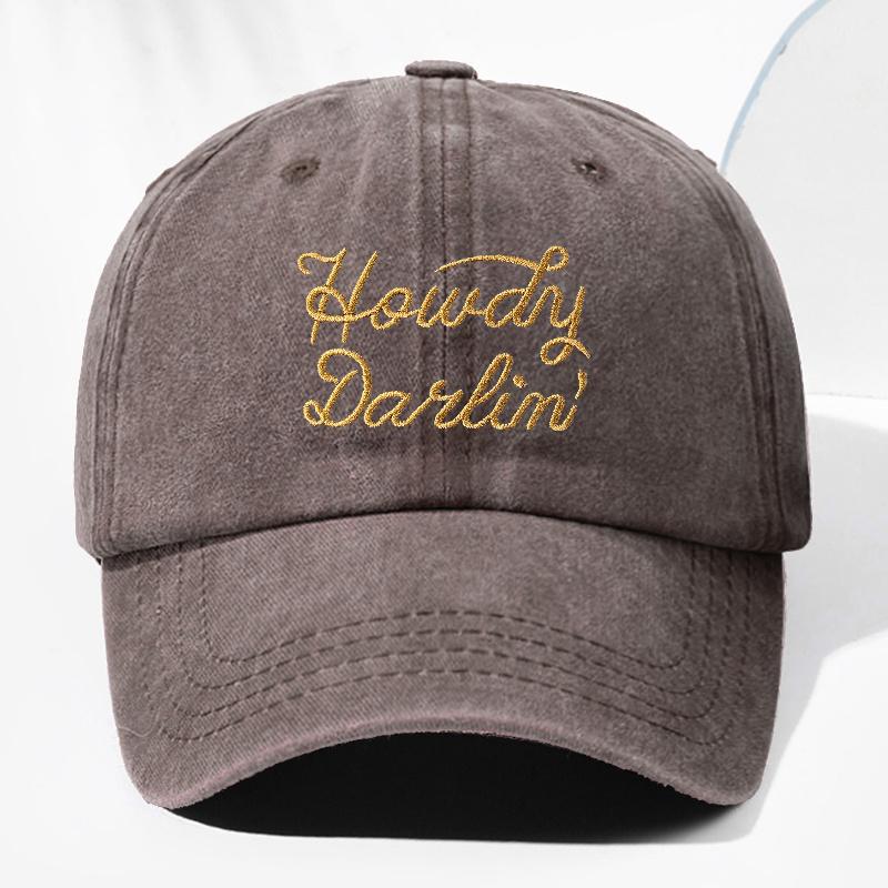 pc Unisex Howdy Embroidered Washed Vintage Baseball Cap Fashionable Outdoor Hat for Men and Women Adjustable Trucker Hat Suit
