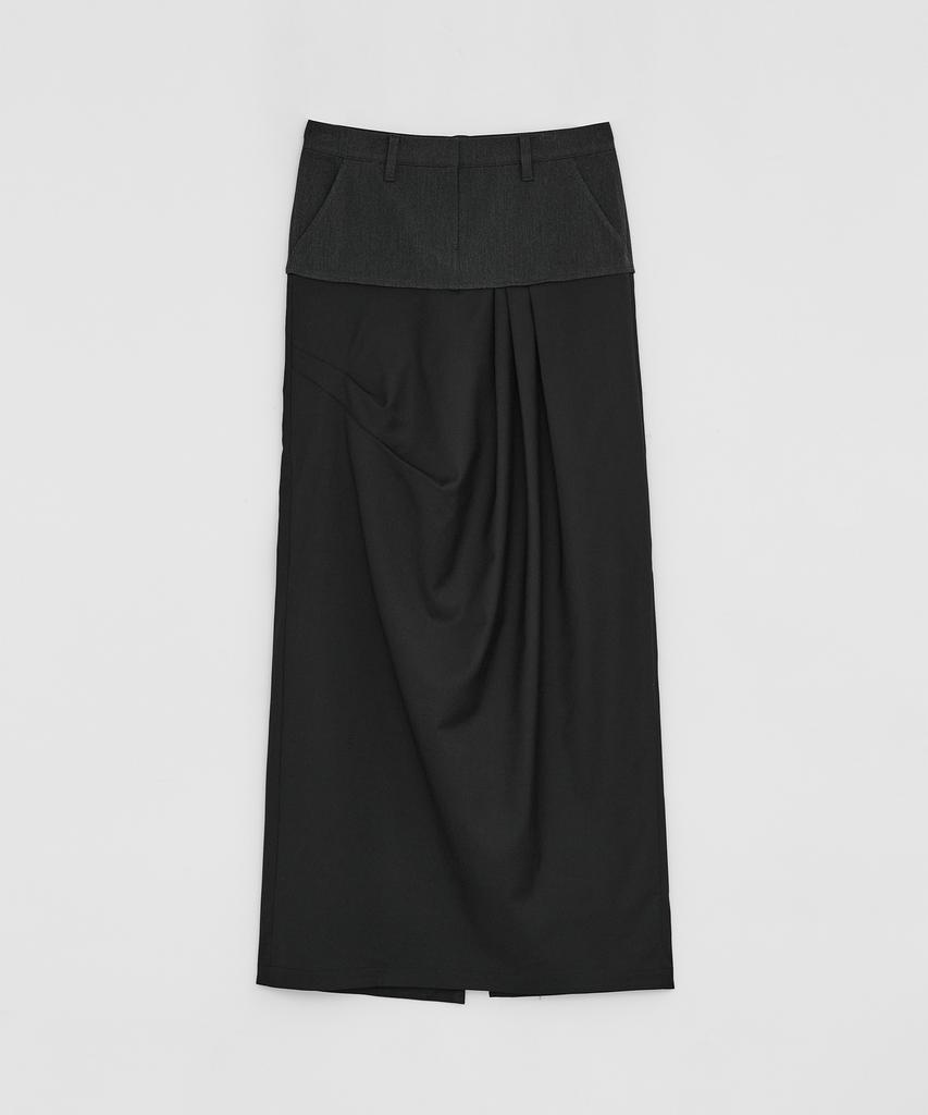 Loutaideu Drape Maxi Skirt [Grey]