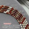 Red Millet Beads, Freshwater Pearls, Dopamine Beaded Necklace, Women'S Fashion Red Natural Stone Agate Temperament Collarbone Chain
