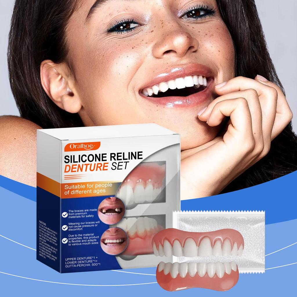 Soft Dentures Instant Smile Silicone Reline Denture Set Comfort Repair Silicone Denture Set Silicone