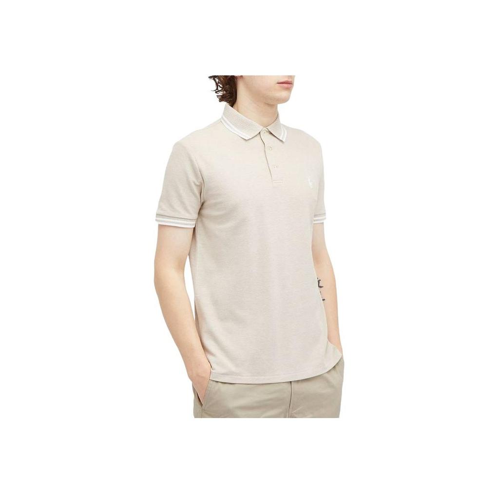 Polo Ralph Lauren Striped Logo Short Sleeve Polo Shirt Men Tops Beige 710941492-004