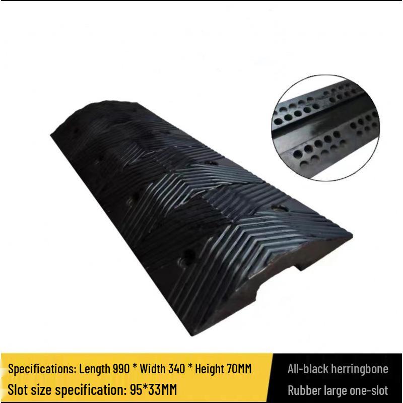 PVC Cable Trunking Rubber Speed Bump - Anti-Stepping, Pressure-Resistant Cover for Indoor/Outdoor Cable Protection and Crossing.