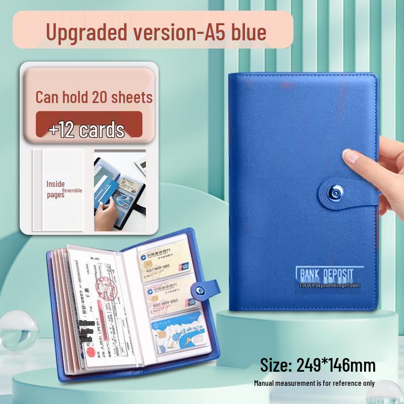 Multifunctional Large Deposit Certificate and Money Holder Clip for Bank Use