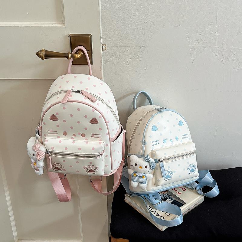 Schoolbag Autumn New Bag 1011 New Daily Versatile Hand Bag Korean Version Polka Dot Backpack Large Capacity Commuting
