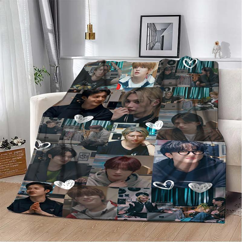 3D KPOP S-Stray-K-Kids Throw blanket Picnic blanket Warm Flannel blankets Home Couch bed linings blankets for beds Birthday Gift