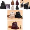 Stylish Pu Leather European Retro Casual Backpack For Women Soft Zipper Closure