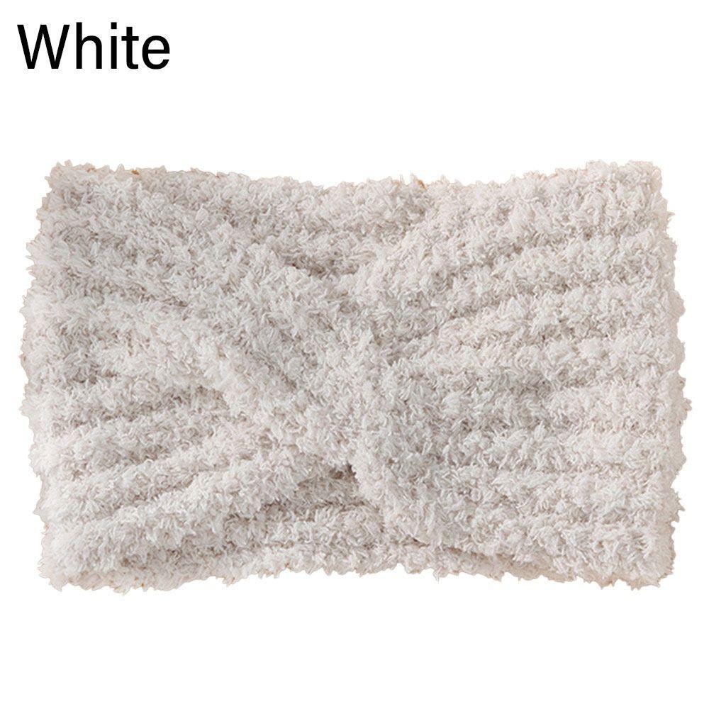 

Жіночі В язані Аксесуари для Волосся Головні Убори Перехрещені Плюшеві Пов язки з Штучного Оксамиту Жіночі Гумки для Волосся білий