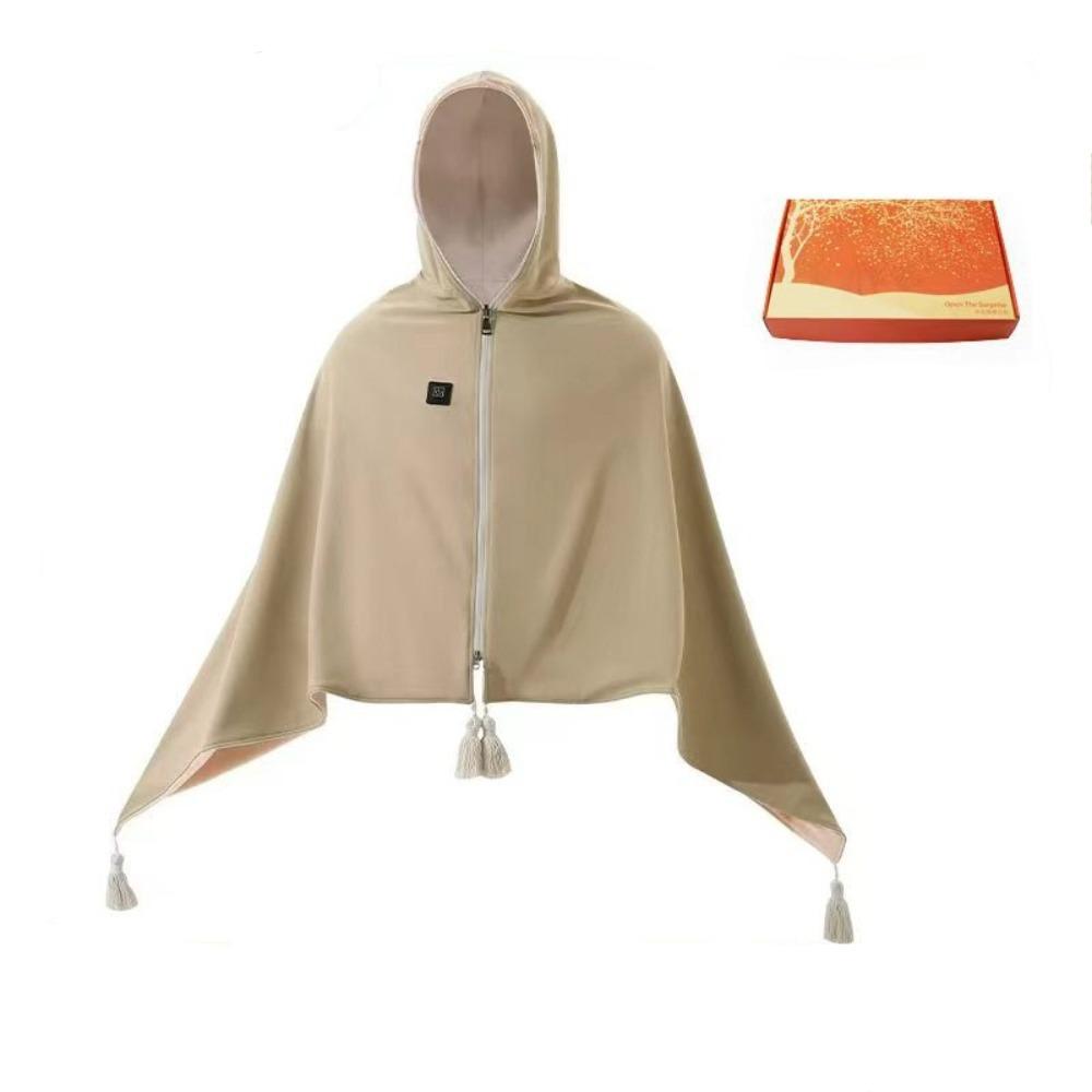 Wearable Hooded Shawl 3 Heating Levels Heating Lap Blanket USB Electric Heated Blanket Office