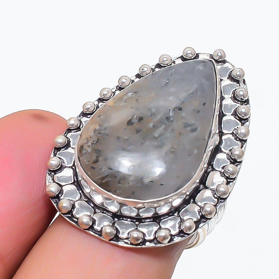 

Natural Lodolite Quartz Gemstone 925 Sterling Silver Jewelry Ring Size 6.5 h3l75