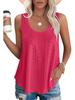 Damen Ärmelloses T-Shirt Ausgeschnittene Oberteile Einfarbig Rundhals Sommer