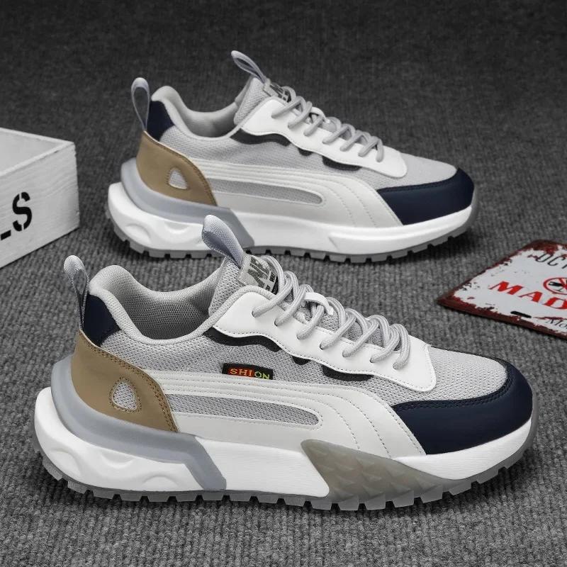 Fashion Men's Sneakers Luxury Brand Casual Shoe New Mesh Breathable Sport Running Shoes for Men Lace Up Platform Trainer Tenis Masculino