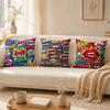 Comic Bubbles Pop Art Pillow Case Breathable Organic Short Plush Cushion Covers Machine Washable WrinkleResistant Soft Durable