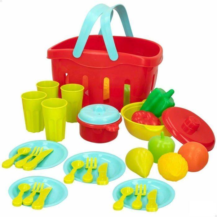 Ensemble de jouets alimentaires - COLORBABY - 36 pièces - Plastique - 28,5x16x21,5 cm - Développement de fantaisie