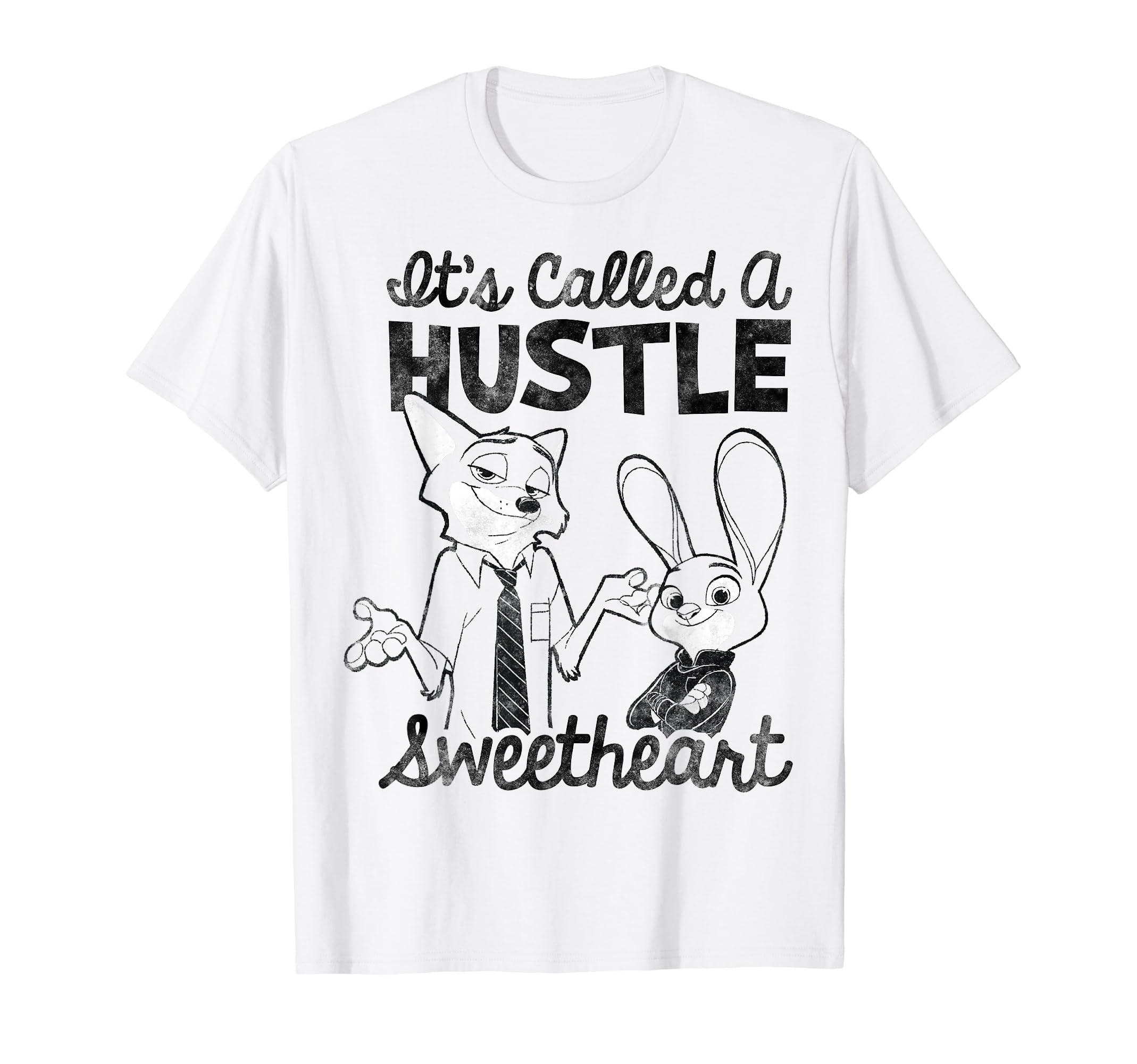 

Disney Zootopia Nick & Judy It s Called a Hustle Sweetheart T-Shirt