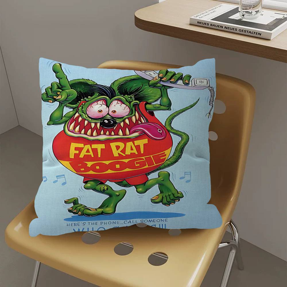 Funny R-Rat F-Fink Pillow Gift Home Office Decoration Bedroom Sofa Car Cushion Cover Case 45x45