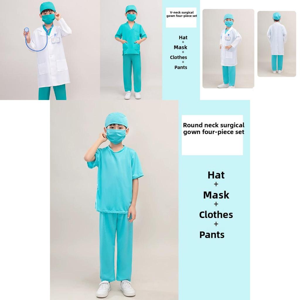 Children Epidemic Prevention Suit Doctor Costume Set With Cotton Fabric For Role Play And Stage Performances
