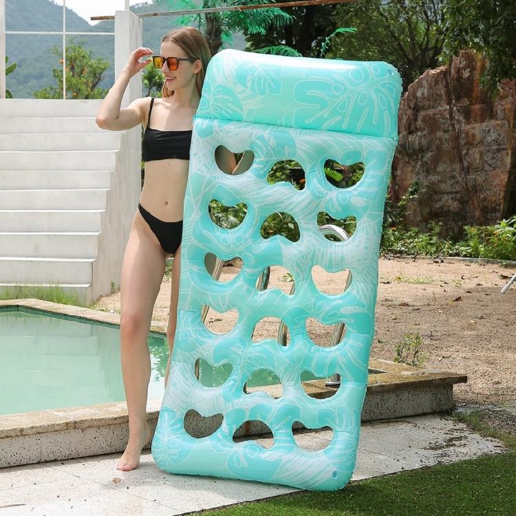 Pool Air Mattress Wide Leaf Floating Pad For Adults Robust PVC Construction Quick Dry Water Mat