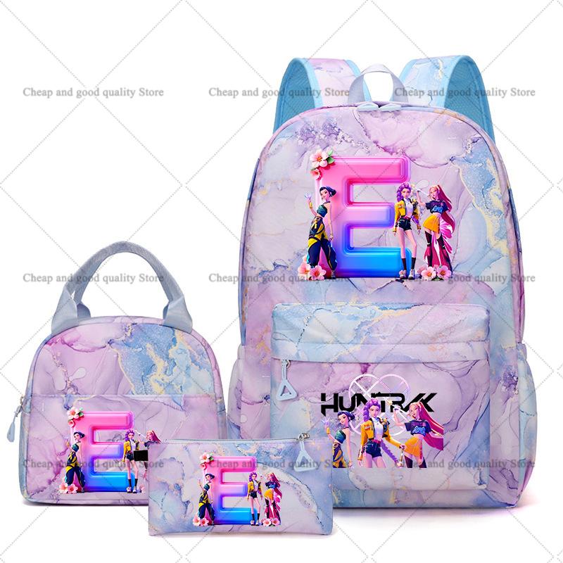 3PCS KPop Demon Hunters Backpack Lunch Bag Set School Bag Pencil Case Girl Back To School Perfect Gift Leisure Mochila Teens Travel Bags