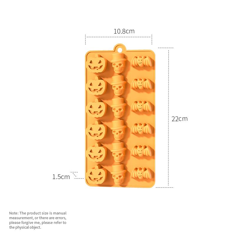 Halloween Candy Chocolate Molds, Pumpkin Chocolate Mold Halloween Pumpkin Bat Skull Shape Silicone Mold Jelly Gummy Wax Ice Cube