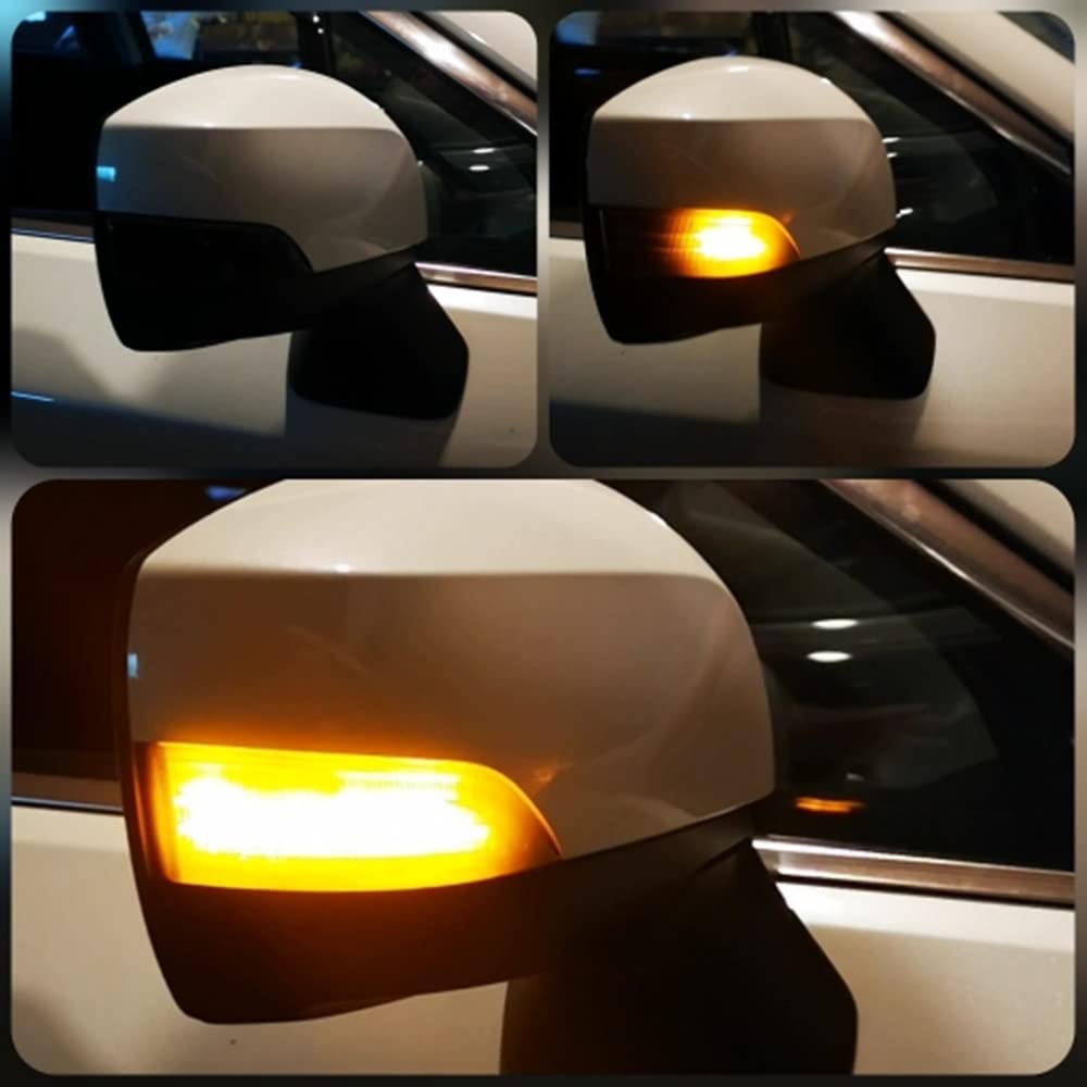 2pcs Led Dynamic Turn Signal Light Sequential Side Mirror Reflector Yellow Light Compatible For