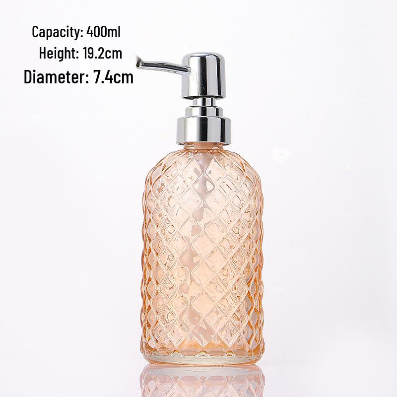 Colored Pineapple Glass Hand Sanitizer and Shower Gel Pump Bottle – Refillable, Sealed, Thickened, Patterned Empty Bottle.