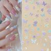 5D Embossed Flower Butterfly Nail Stickers Colorful Floral Petals Design Nail Art Decals Acrylic Self-Adhesive Slider Decor