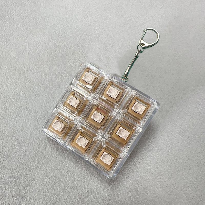 9 Keys Keyboard Keycaps Keychain Fidget Toy Anti-Anxiety Point Keycaps Party Stress Relief DIY Keycaps Toy Keyboard Caps