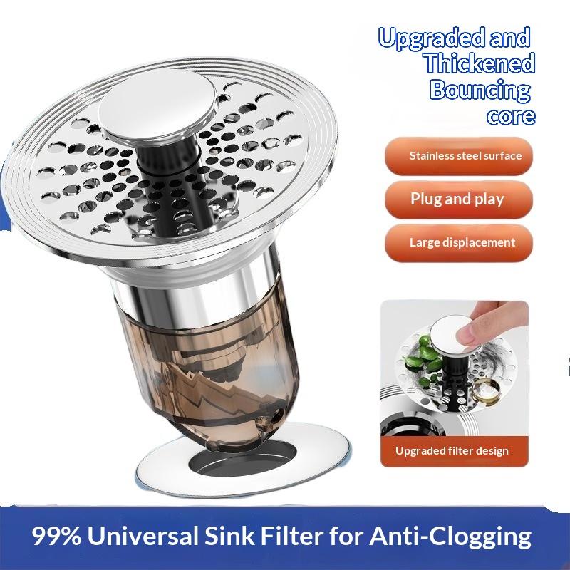 1Pcs Anti-Leak Water Stopper Anti-Odor Replacement Core Press Spring‑Loaded Basin Drain Stopper For Bathroom Sink Washbasin