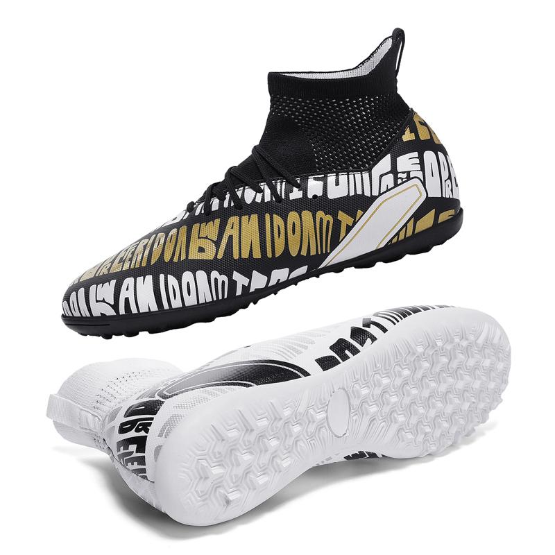 High-quality High-quality Youth Football Shoes Broken Nails Men's Lace-up Rubber Soft Bottom Large Size Football Boots