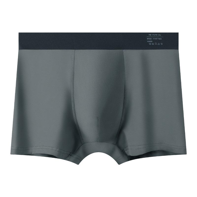 Men's Cotton Underwear Solid Color Breathable Four Corner Pants Mid Waist Men's Flat Corner Pants