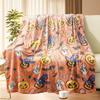 Halloween Fuzzy Plush Blankets Ghost Bat & Pumpkin Pattern 51 × 59 Inch Cartoon Blanket for Home Living Room Couch Bed Chair