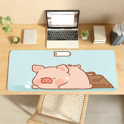 Cartoon Lulu the Piggy Mouse Pad Nonslip Locking Edge DeskMat PC Laptop Accessories Rubber Office Keyboard Large Game