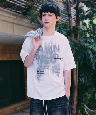 Eonoideu Grunge Painting Graphic Short Sleeve Lq2Tu302_White