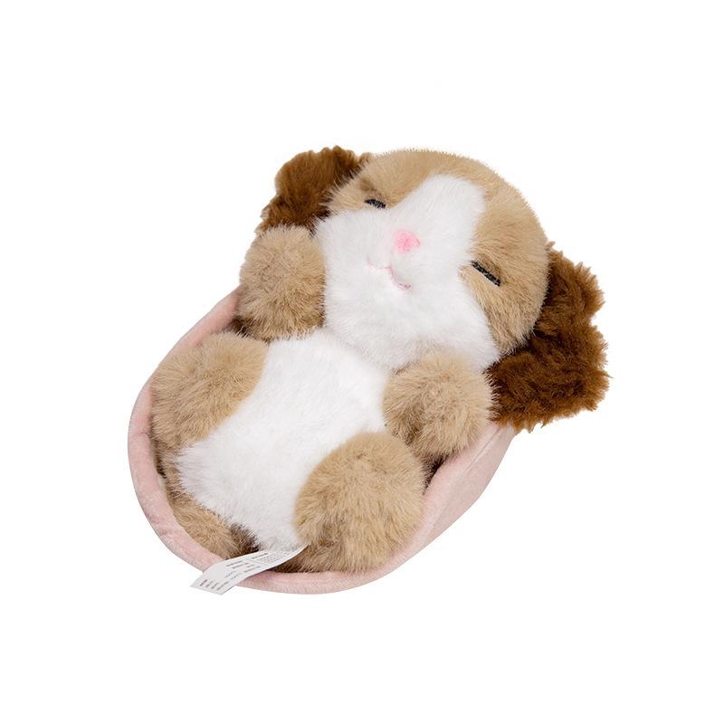 Cute Cat Doll Puppy Rabbit Shiba Dog Doll Animal Sleeping Basket Plush Toy Soothes Children Playing House