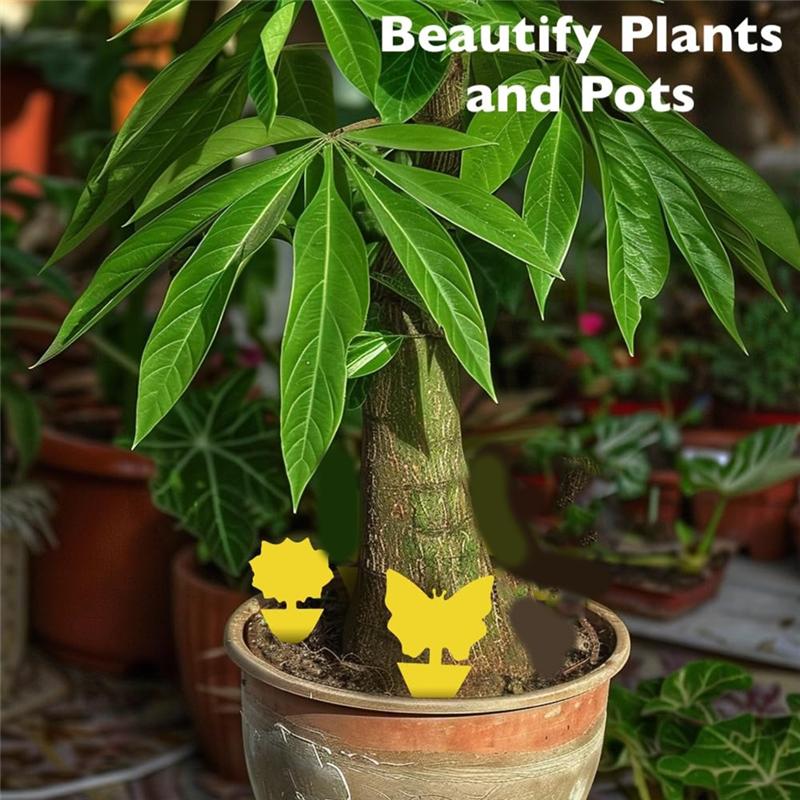 ABWR-Multi-Sized Sticky Trap For Flying Insects-70 Pcs, Fits Most Pot Sizes, Yellow Color For Indoor& Outdoor Use