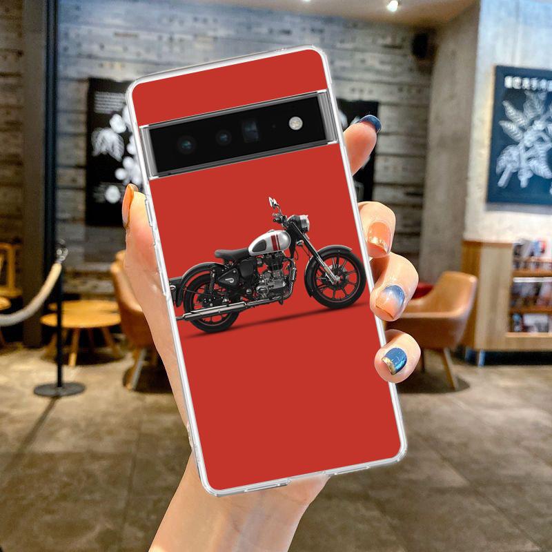 

Motorcycle Phone Case Cover for Google Pixel 8 7 6 5 4 4XL Shockproof Silicone 7A 6A 5A 4A 3A 3AXL Pro 5G Transparent Shell Bags Pixel 5
