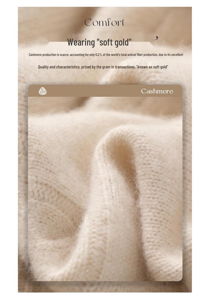 Lekasha Women's High Neck Cable Knit Cashmere Sweater - Warm for Autumn & Winter, White