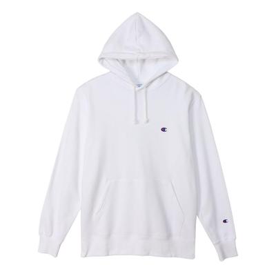 Champion Basic mikina s kapucňou a dlhým rukávom z fleecu s vyšívanou veľkosťou a bielym logom pre mužov, C3-W101Z, (Veľkosť 10)