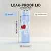 1PC Love Doodle Heart Letter 750ml Color Plastic Sports Water Bottle Leakproof Flip Straw Lid Suitable for Sports Office Home Use