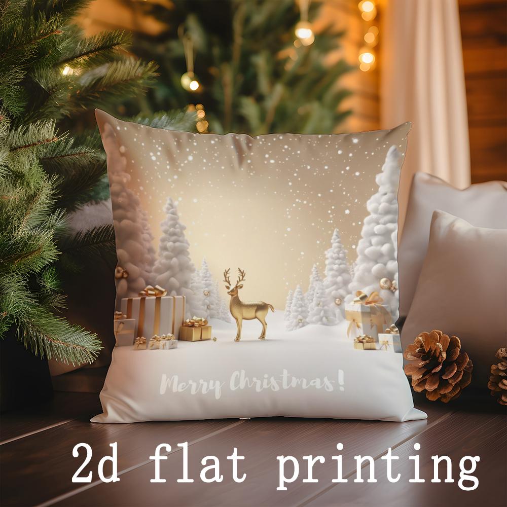 Dekoration für Zuhause Kissenbezüge mit weihnachtlichem Muster Geeignet für Sofa Schlafzimmer Auto Kissenbezug Kissen Rechteckiges Rückenkissen