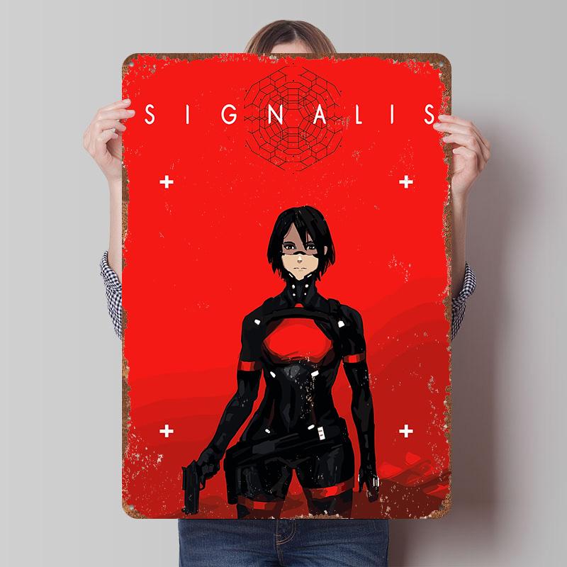 

SIGNALIS Game Art Poster Customized Wall Art Vintage Metal Signs Retro Tin Plaque for Man Cave Room Decorations Coffee Bar Decor 7.9x11.8In(20x30cm)